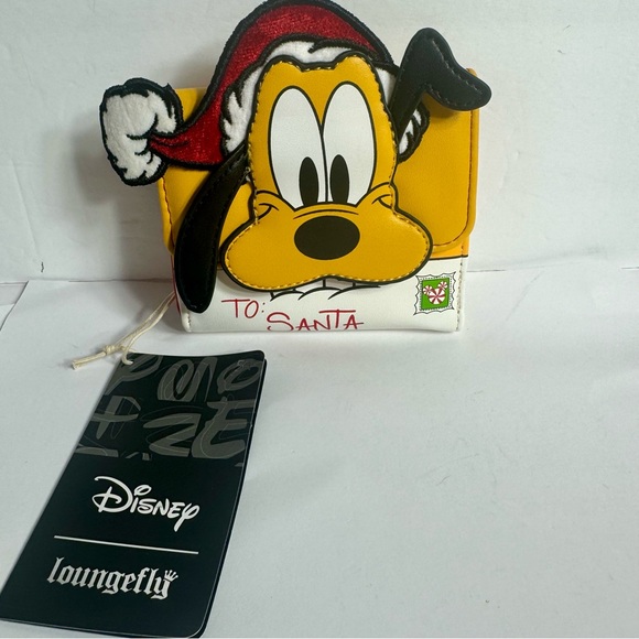 NWT. Loungefly Pluto Wallet Disney Santa Letters Zip Around Wallet. 6”x4” - Picture 2 of 14